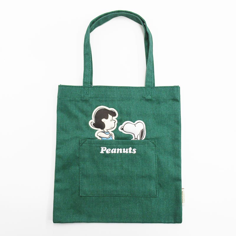 PEANUTS  ミニトート GR ふっくらアップリケ LU/SN
